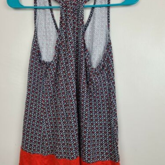 Banana Republic Racerback Tank Top XS Navy Red White Geometric Print - Picture 4 of 5